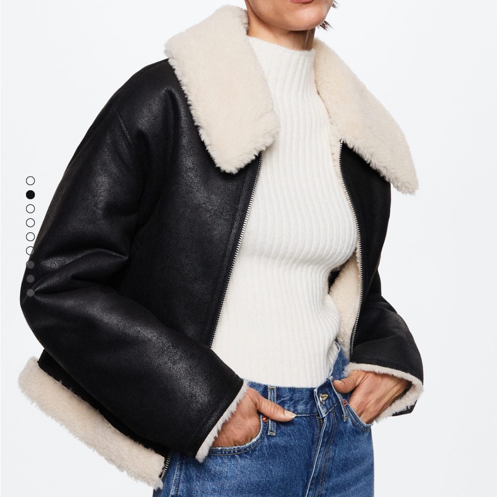 Mango Shearling Collar Jacket